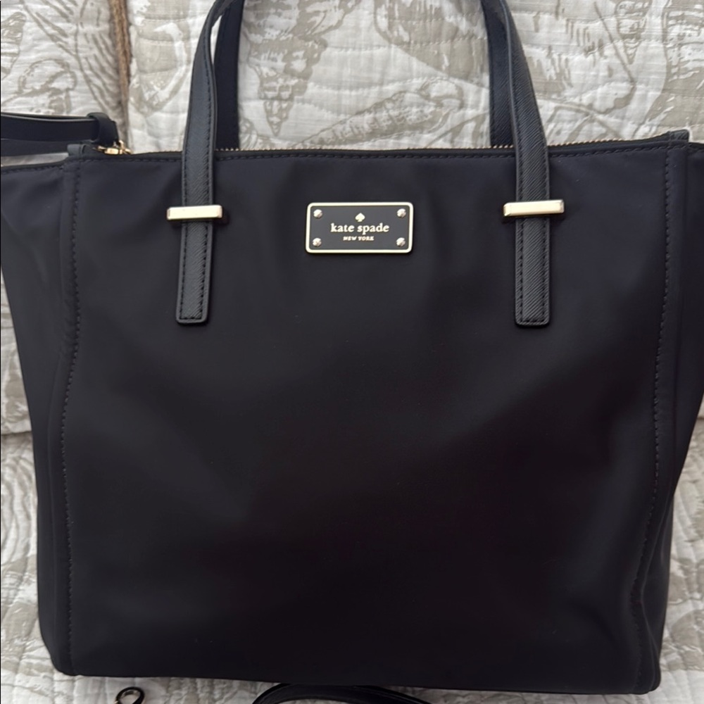 Kate Spade Black Satchel Bag Nylon Crossbody - Picture 3 of 11